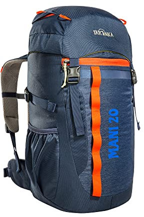 Tatonka Kinderrucksack Mani 20L - Rucksack für Mädchen und Jungen ab 10 Jahren - Inklusive Sitzkissen und mit Reflektoren für gute Sichtbarkeit - Aus recycelten Materialien - 20 Liter Volumen (navy)