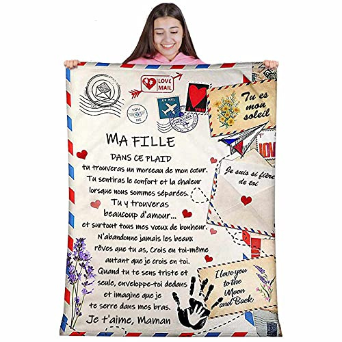 Zinello Design - Manta Personalizada Suave para Regalar a su Hija de la Parte de la mamá Regalo Original útil para un cumpleaños Navidad el día de la Madre una Boda Manta Cubre Cama Deco de la casa