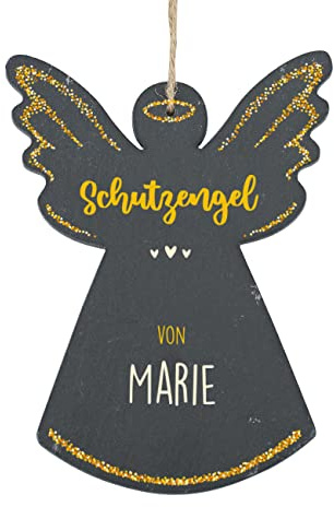 Striefchen® Schutzengel aus Schiefer mit Namensaufdruck zur Geburt/Taufgeschenk