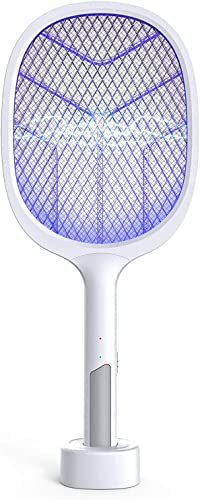 Rechargeable Electric Fly Swatter - USB Rechargeable with 3500 Volt Fly, Mosquito, Bug Zapper - Indoor Outdoor Camping Accessory - 2 in 1 Zapper Racket