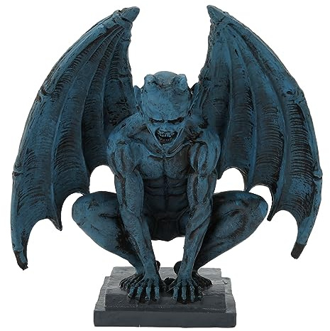 Geflügelte Gargoyle-Statue, Harz, Gotische Skulptur, Ornament, Halloween-Außendekoration, Harz, Mittelalterlicher Sitzender Wächter, Gargoyle mit Flügeln, Statue, Terrasse, Hof,