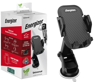 Energizer – Soporte para teléfono de Coche con Ventosa – 4 a 7 360°– Negro