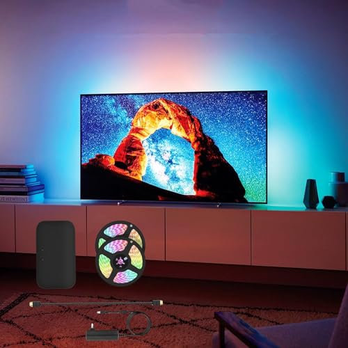 Tira luces LED Sync, RGB Sincronización de música de cambio de color de luz LED con Smart App / control de voz, TV LED luz de fondo con HDMI Sync Box, Iluminación Decoración del hogar ( Size : 55 )