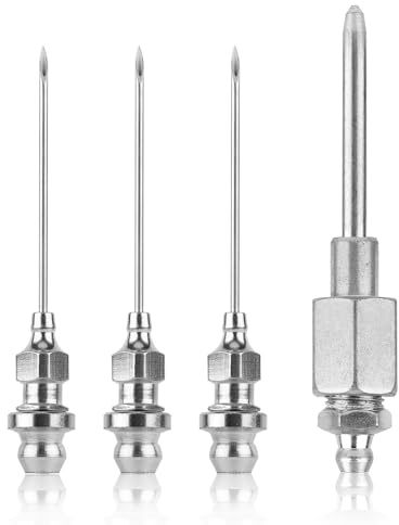 NQEUEPN 4 pz Kit Ugelli per Ago Grasso, Dispenser Ago Grasso Acciaio per Utensili per Raccordo Grasso con Kit Ago Iniettore Grasso Accessorio Grasso per Spazi Piccoli e Confinati, Macchine Delicate