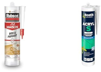 Rubson | Mastic Maison Bois & Parquet Chêne (cartouche de 280 ml) – Mastic acrylique & BOSTIK - 310.11418 - Mastic Acryl S Maconnerie/Peinture - 310 ml - Blanc
