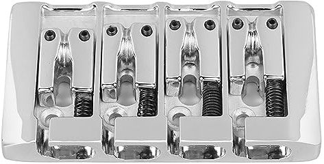 Bassbrücke, 4 Saitige Vintage E-Bassbrücke CNC Metall L Förmige Gitarren Sattel Steg Saitenhalter Hardtail Sattel Steg Gitarren Bass Bridge Steg Musikinstrumente Zubehör Für E-Gitarren Bass Jazz