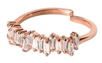 Purelei Powder Ring (Gold, Silber), Damen Ring Silber 18K vergoldet, Wasserfester Ring mit asymmetrischen Schmucksteinen, größenverstellbar, Geschenk für Damen