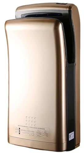 DDZJTPP Asciugamani con Filtro HEPA, Potente asciuga Mani da 1800W, Asciugatura Rapida in 7-10 Secondi, asciuga Mani Elettrico Automatico Commerciale o Domestico,Gold