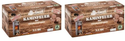 Favorit Jumbo Lichtwürfel 2,5 kg in wiederverschließbarer Faltschachtel aus Naturholz und Wachs (Kamin) (Packung mit 2)