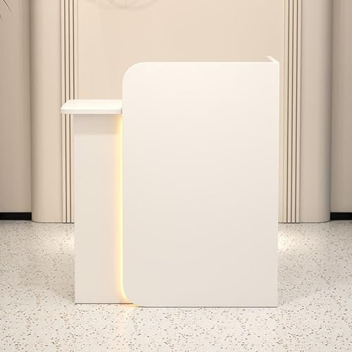 Leaceuv Empfangstheke Rezeption Rezeptionstheke Empfangstheke Messetheke Tresen Bar Theke Empfangstresen Counter,Schubladen,MDF Modern Büromöbel Thekentisch für Firmenhallen Salon(Wit,60X45X100CM)