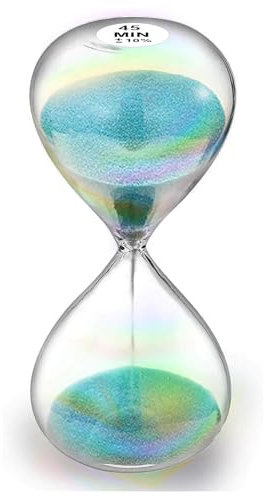SuLiao Sand Timer, 45 Min Turquoise Hourglass, Large Sand Glass for Home, Desk, Office Decoration