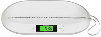 FLM SYSTEM Báscula digital para bebés y niños con pantalla digital LCD con medidor báscula pesa recién nacido pediátrica 20 kg apagado automático y tara pesar apta también para animales pequeños