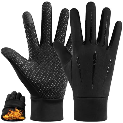 AXERHK Waterproof Gloves Men, Waterproof Gloves, Cycling Gloves, Water Proof Gloves Finger Touch Screen Gloves, Outdoor Windproof And Warm Sport Gloves, For Cycling Running Outdoor Sports (Men)