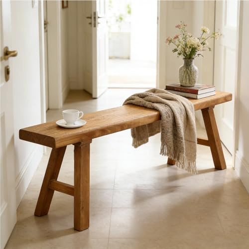 WXZXWXZX Massive Sitzbank Esszimmer Hocker Holzbank Flur Küchenbank Bank Eckbank Esszimmerbank Bettbank Essbank Gartenbank Fußhocker Garderobenbank für Schlafzimmer Eingang Wohnzimmer(180cm(70.9in))