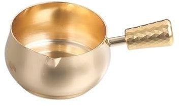 Gravy Boat Espresso Measuring Cups Plus Milk Cups Mini Pour Over Canisters Extraction Ounce Cups Stainless Steel Small Milk Cups Milk Jugs Gravy Bowl(Gold,Large)