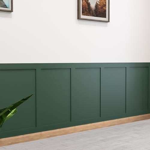 Sterzeal Shaker Style MDF Wall Panelling Strips – DIY 3D Wall Panel Kit for Interior Moulding & Home Decor | Moisture-Resistant HDF Panels for Walls, Office & Living Rooms Decoration (Kit 2)
