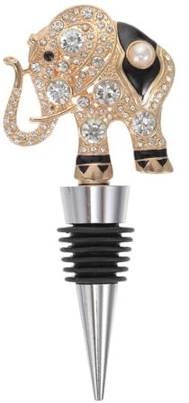 SOLUSTRE Decorative Alloy Red Wine Stopper Bottle Sealer with Ring Easy to Use Cork for Wine Bottles Lovers Fits Standard