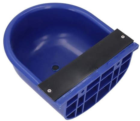 Jectse Abreuvoir pour Bétail en Plastique avec Trou de Drainage, 28 X 27 X 12,5 Cm, Bol Seul, Grande capacité pour Vaches, Chiens, Chevaux, Chèvres, Cochons (Bleu foncé)