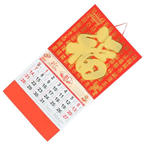 DOITOOL 2024 Jahr Des Drachenkalenders Großer Kalender Mond- Hängend Jahres Monatlicher Wand Jahresplaner Dekoration Für Papier