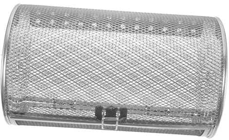 FUNOMOCYA Panier Rotatif INOX pour Four et Friteuse à Air Chaud – Accessoire la Cuisine Polyvalent 360° Cuisson Homogène – Support Rôtissoire Solide pour Fruits Secs, Légumes, Viandes