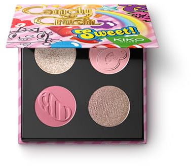 KIKO Milano Candy Crush™ Multi Finish Eyeshadow Palette 02, Palette De 4 Ombres À Paupières Aux Finis Mats, Métallisés Et Brillants
