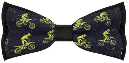 TZTTZT Green Motorcycle Rider 1 Print Bow Ties for Men - Adjustable Men's Bowtie, Pre-tied Bow Ties for Men Wedding Party