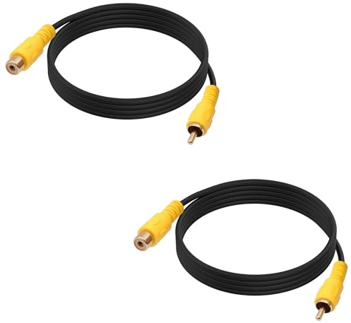 YARCHONN RCA koaxialt ljudkabel RCA digitalt AV-subwooferkabel för audiovideoprojektor, TV, hemmabio, DVD/CD-spelare, HDTV - 1,5 m - 2 st (kontakt på uttag)