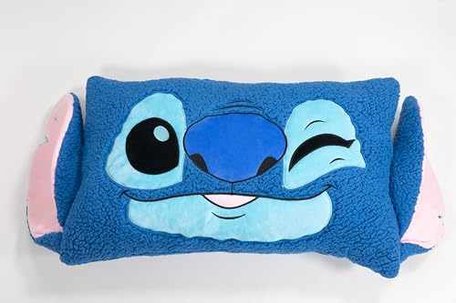 Aymax, Stitch Sherpa Kissen, dekorativ, aus Sherpa-Stich, 75 x 45 cm, Kissen in Form eines Stichkopfes