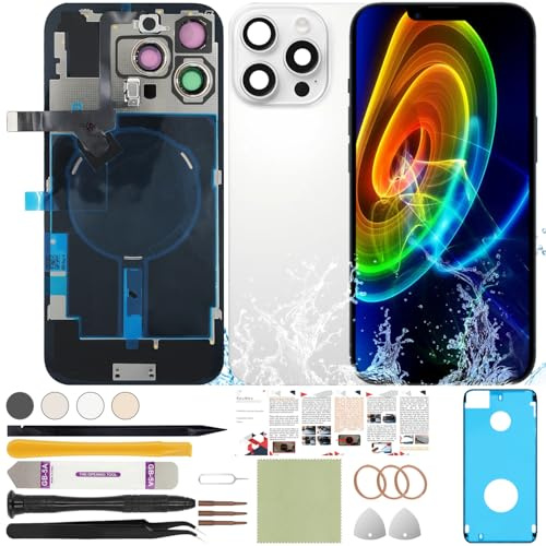 ReuWeu Rear Back Glass Replacement Compatible with iPhone 16 Pro Max All Carriers 6.9(White)