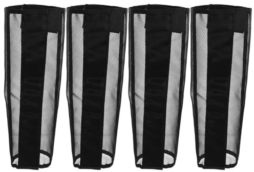 NOLITOY Lot de 4 Guêtres Protège-jambes pour Chevaux en Maille Respirante Noire, Anti-mouches Ajustables et Légères, Bottes D’équitation Confortables pour Pâturage et Entraînement
