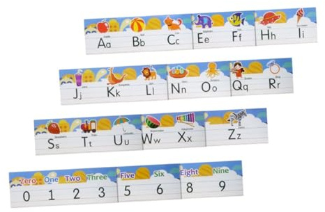 OSOLADY Bacheca Adesiva Lettere Inglesi e Numeri 0-9, Set Alfabetico e Numerico per Scuola e Aula, Decorazione Murale Educativa e Insegnamento