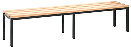 Sport-Tec Sitzbank Holzbank Umkleidebank Fitness Studio ohne Schuhrost, 42x200x35 cm