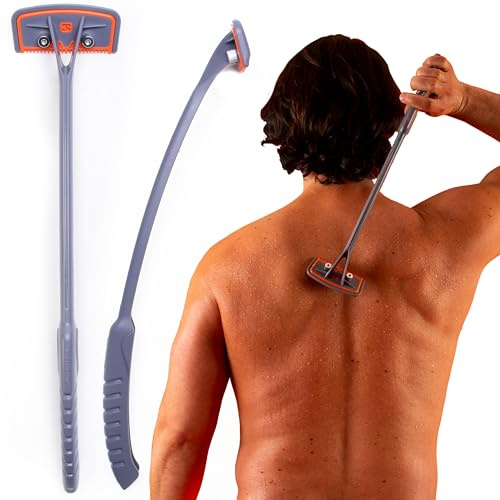 BRO SHAVER 2.2 Rasoi per la schiena da uomo, pulsante di rasatura e doppia regolazione, utilizza ricariche standard, bulloni in acciaio inossidabile, ricariche economiche, toelettatore per il corpo a