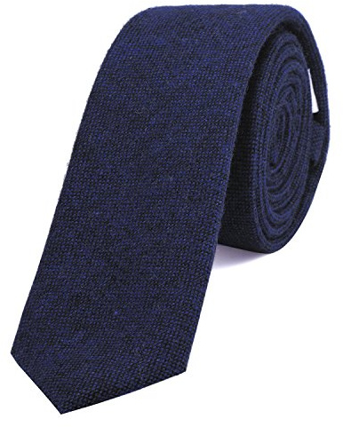 DonDon Herren Krawatte 6 cm Baumwolle dunkelblau-schwarz