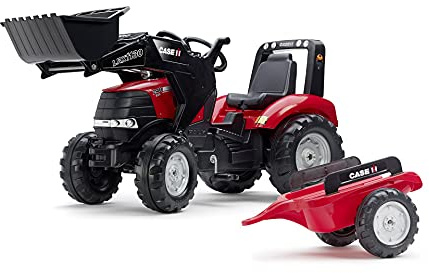 FALK Traktor na pedaÅ‚y Case LRX1130 z Å‚yżkÄ… i przyczepÄ…