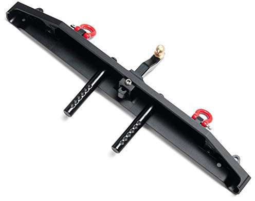 AXspeed Aluminum Rear Bumper with Winch Mount LEDs for TRX-4 1/10 RC Crawler CAR (Style B)