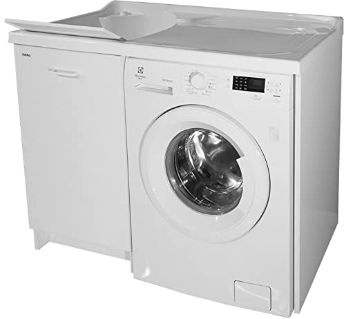 Montegrappa Lavatoio e Coprilavatrice 109x60x89cm ASSE in Termoplastico Edilla Bianco Sinistro