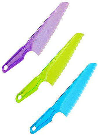 Couteau à pain en plastique de 30,5 cm avec bord dentelé pour la sécurité des enfants, pour la cuisine, la salade, la pâtisserie, etc.