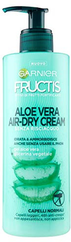 Garnier Fructis Aloe Vera Air-Dry Cream 200ml Conditionneur pour Cheveux Normaux et Frisés/Frisottis Contrôle des Frisottis