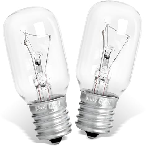 UP2WIN Light Bulbs Compatible with GE Maytag Frigidaire Kenmore Microwave Oven GE Microwave WB36X10003 - E17 Base 130V 40W Microwave Light Bulb 2 Pack