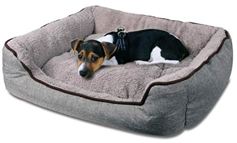 Hundebett mit Wendekissen ((S) 58 x 46 cm Außenmaß, grau)