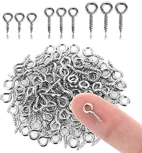 Grevosea 300pc Ganci Avvitabili,ganci A Vite,occhielli A Vite Per Legno,ganci A Vite Con Occhiello,occhielli A Vite In Acciaio Inox Eyebolts Per Gioielli Rendendo Fai Da Te Crafts Legno Artigianato