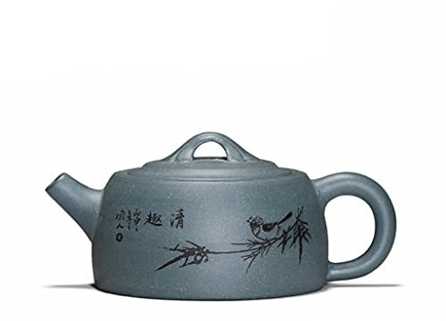 Lila Ton Teekanne Traditionelle yixing lila lehm topf top gnade handgefertigte lila lehm topf kreative muster kung fu tee tee teekanne Teekanne (Size : 220ml/7.7oz)