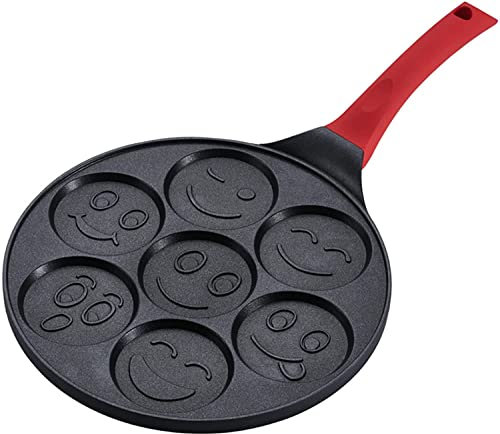 Pentola Pancakes Induzione Padella For La Padella For Piano Cottura A Induzione, Vaso Da Cucina Faccina Fronte Pancake Pan Divertimento Goditi Mini Pancake Omelette Pan Con Rivestimento A Doppio Strat