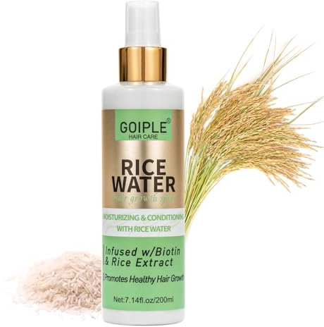 7.14 FL OZ Rice Water For Hair Growth All Natural Vegan Leave in Rice Water Spray Hair Care Products for Woman & Men, Rice Water Hair Growth Spray Hair Mist For Dry, Frizzy, Weak, Damaged Hair
