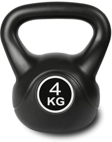 Kugelhantel 4 kg Schwarz Kettlebell Schwunghantel Rundgewicht Fitness Krafttraining Kugelgewicht
