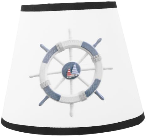 Veemoon Pantalla De Lámpara De Tela Pantallas De Barril Rueda De Náutico Reemplazo De Pantalla De Lámpara De Impresión Cubierta De Luz E27 Protector De Lámpara Clip En Pantalla De