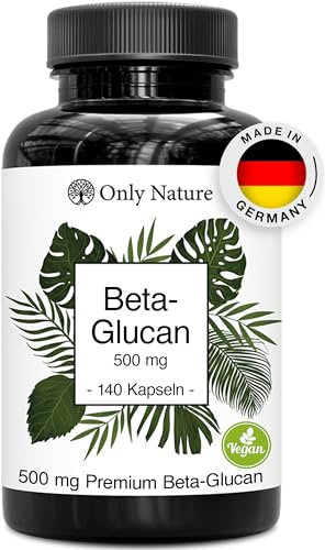 Beta Glucan 500mg - 140 Kapseln - Cholesterin senken - in Deutschland produziert & Laborgeprüft - Vegan - Beta Glucan hochdosiert - Betaglucan