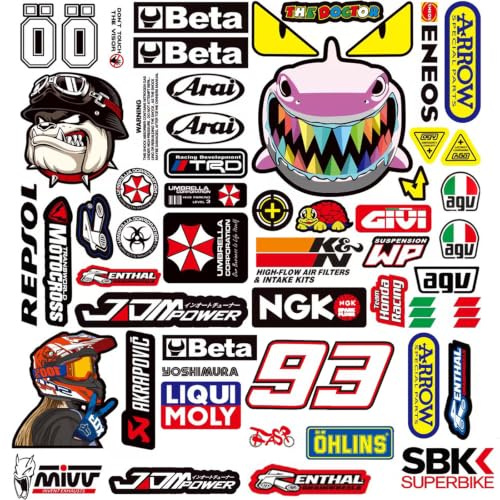 3 Bilder Motorrad Aufkleber Sponsoren Vinylaufkleber Stickers Racing Tuning | Rallye Wetterfeste Rollerhelm Aufkleber für Motorrad Enthusiasten für Offroad Rennwagen, Motorräder und Helme(C)