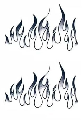 Autocollants De Tatouage De Flamme À Base De Plantes, Imperméables, Jus De Longue Durée, Plantes Semi-Permanentes Non Réfléchissantes